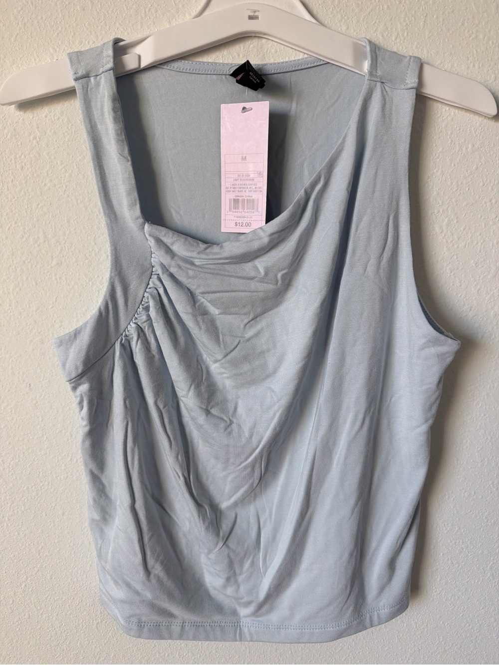 Women's Light Blue Draped Tank Top